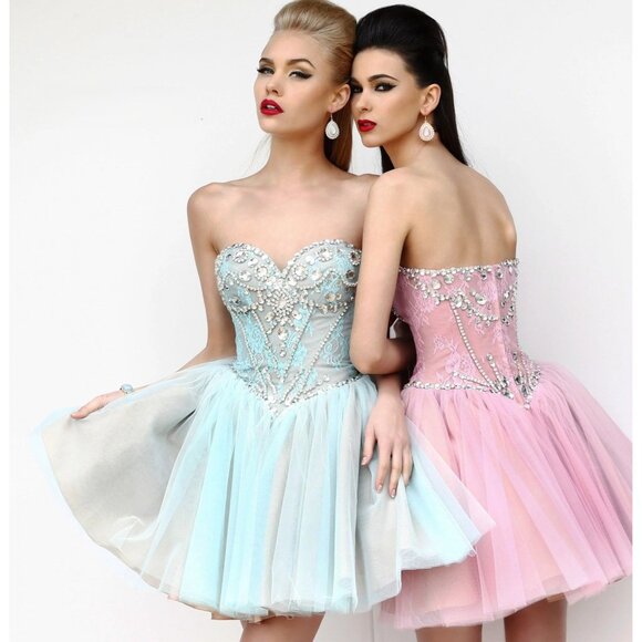 Luxury Designer Party Prom Dress Wedding Evening Cocktail Swarovski Corset Gown - Picture 6 of 16